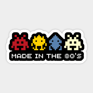 Made in the eighties, Space invader retro eighties gamer Sticker